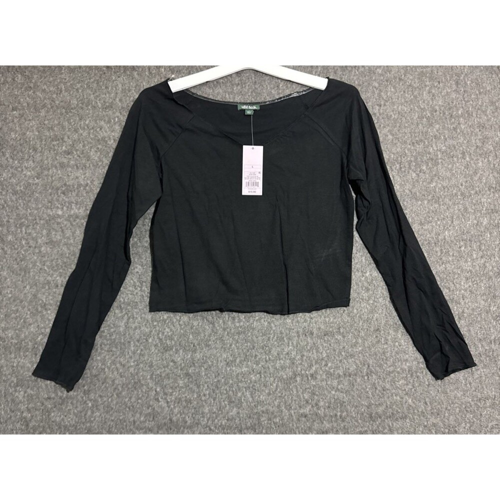 Wild Fable Women's Blouse Long Sleeve Black Large